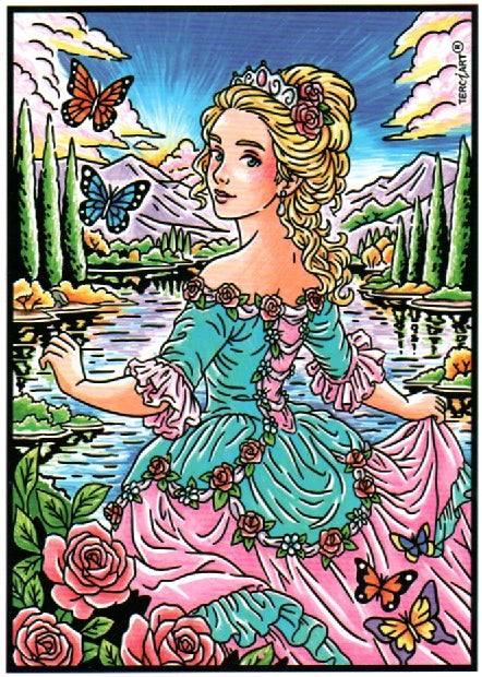 Princesse au Jardin - Princesse en relief à colorier - Terciart