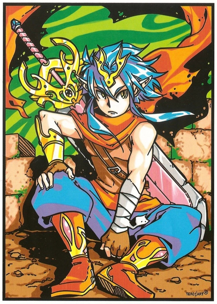 Photo d’un tableau à colorier en relief motif héros fantasy avec épée magique.