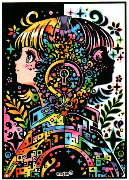 Duo manga à colorier en velours — tableau en relief Terciart