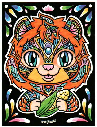 Lion mandala à colorier en velours grand format — tableau en relief Terciart