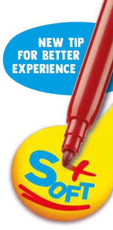 Pointe de feutre Carioca Birello rouge avec mention Soft pour une meilleure expérience d’écriture et coloriage